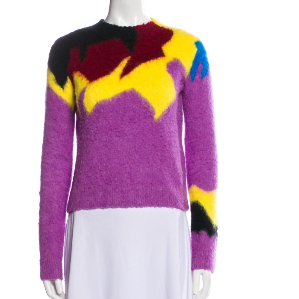 Loewe Lavender Colorblock Mockneck Sweater in Small